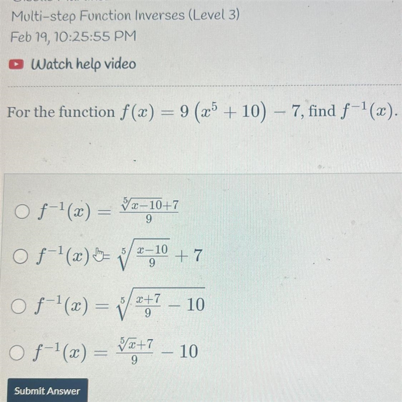 I need to use Multi-Step function inverse to find the following:-example-1