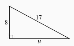 Find the value of u 8^2 + u^2 = 17^2-example-1