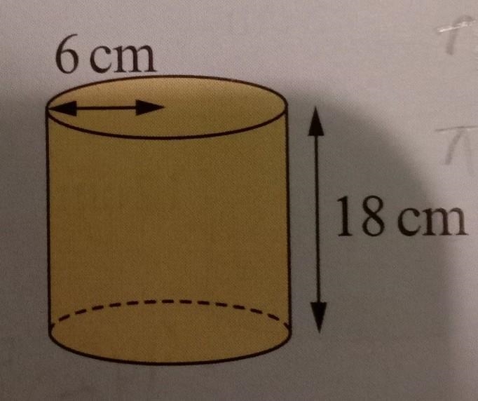 The diagram shows an empty cylindrical container. Ana puts a solid cube of side length-example-1