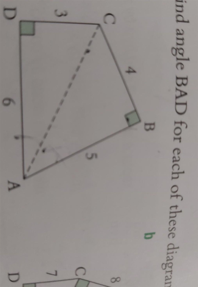 Find angle BAD of the diagram.​-example-1