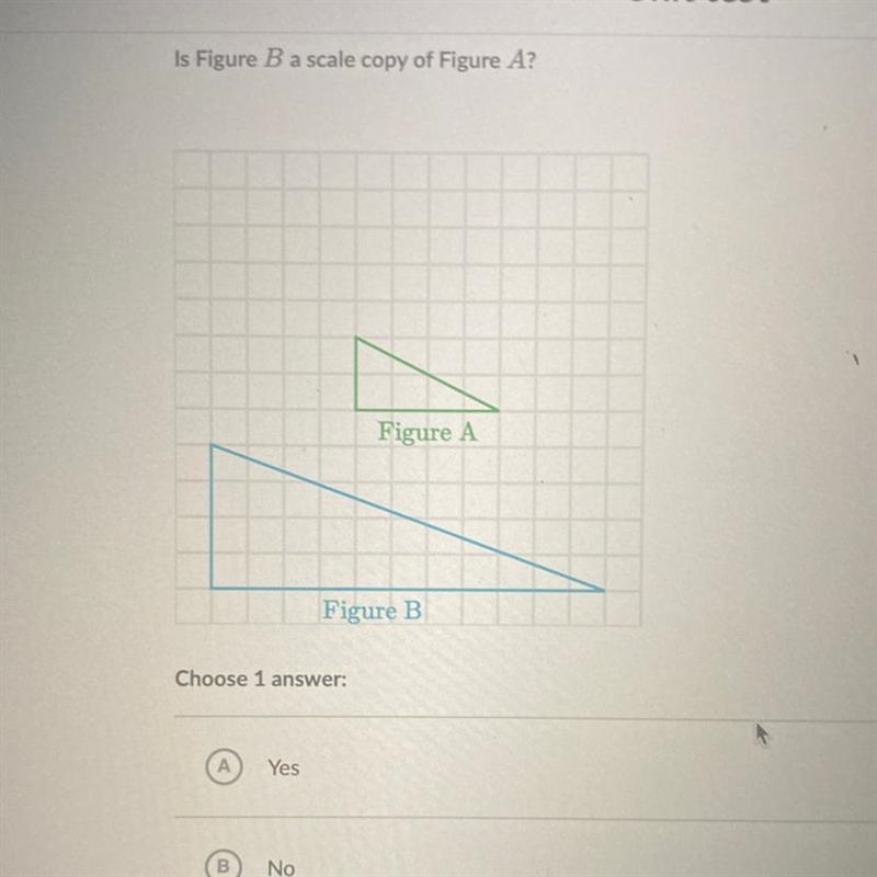 Is Figure B a scale copy of Figure A?-example-1