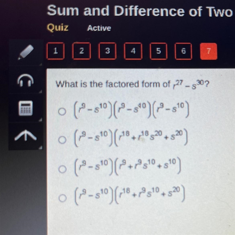 What is the factored form of 27 - 530? (2 - 10 ) ( - 590) (9 - 510) ( 20 + 1820م + 18 ) ( 10 - 2) - O-example-1