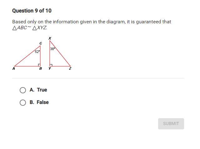 Based only on the information given in the diagram, it is guaranteed that ABC ~ XYZ-example-1