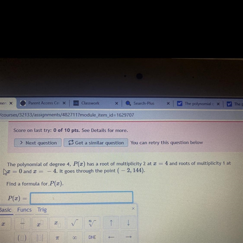 Help solving for the formula of p(x) for pre cal-example-1