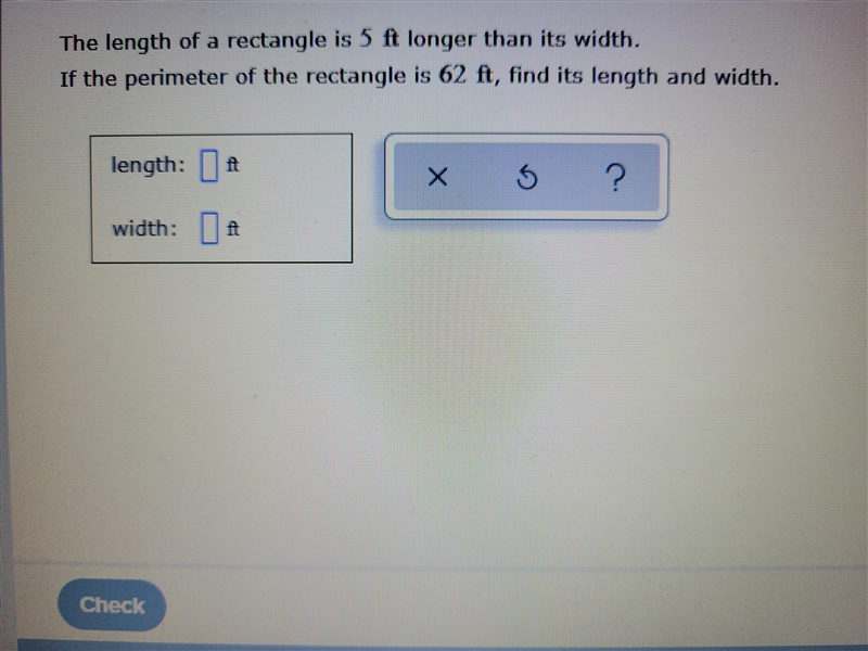 the length of a rectangle is 5ft longer than its width. if the perimeter of the rectangle-example-1