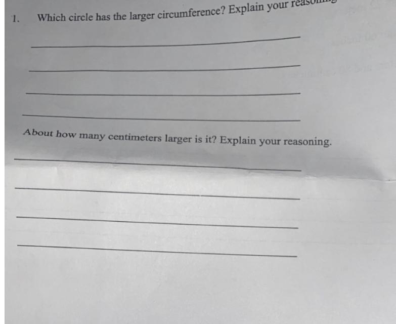 ￼circle A has a diameter of 9 cm. Circle b has a radius of 5 cm Which circle has the-example-1