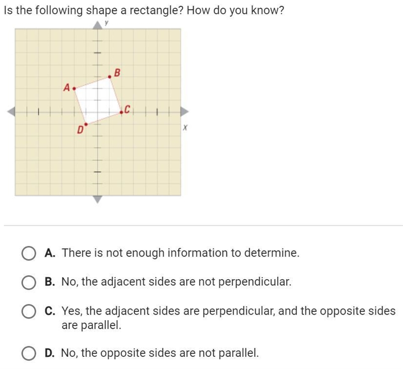 Is the following shape a rectangle? How do you know?-example-1