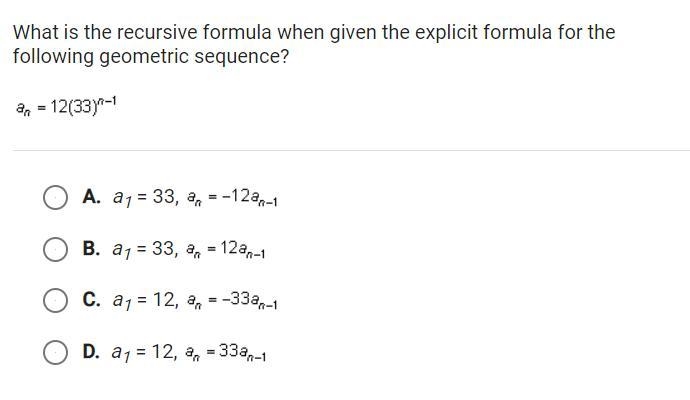 What is the recursive formula when given the explicit formula for the following geometric-example-1