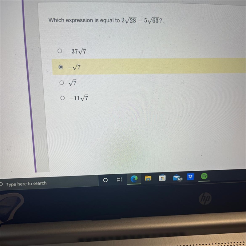 Which expression is equal to the equation?-example-1