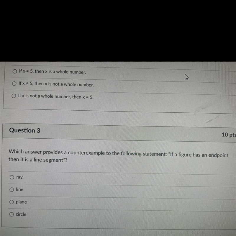 PLEASE HELP Which answer provides a counterexample to the following statement: &quot-example-1