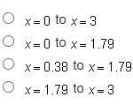 An exponential function and a linear function are graphed below. Over which interval-example-2