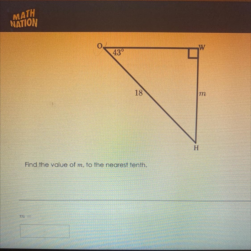 Find the value of m, to the nearest tenth.-example-1