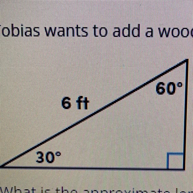 Select the correct answer. Tobias wants to add a wooden trim to a triangular window-example-1