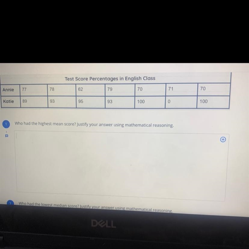 HELP!! Who had the highest mean score? Justify your answer using mathematical reasoning-example-1