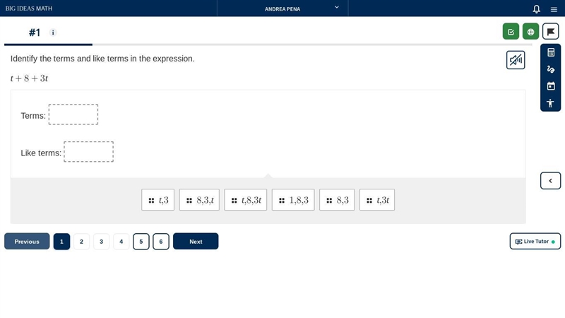 T+8+3t identify the terms and the like terms-example-1