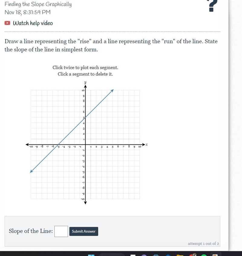 Draw a line representing the "rise" and a line representing the "run-example-1