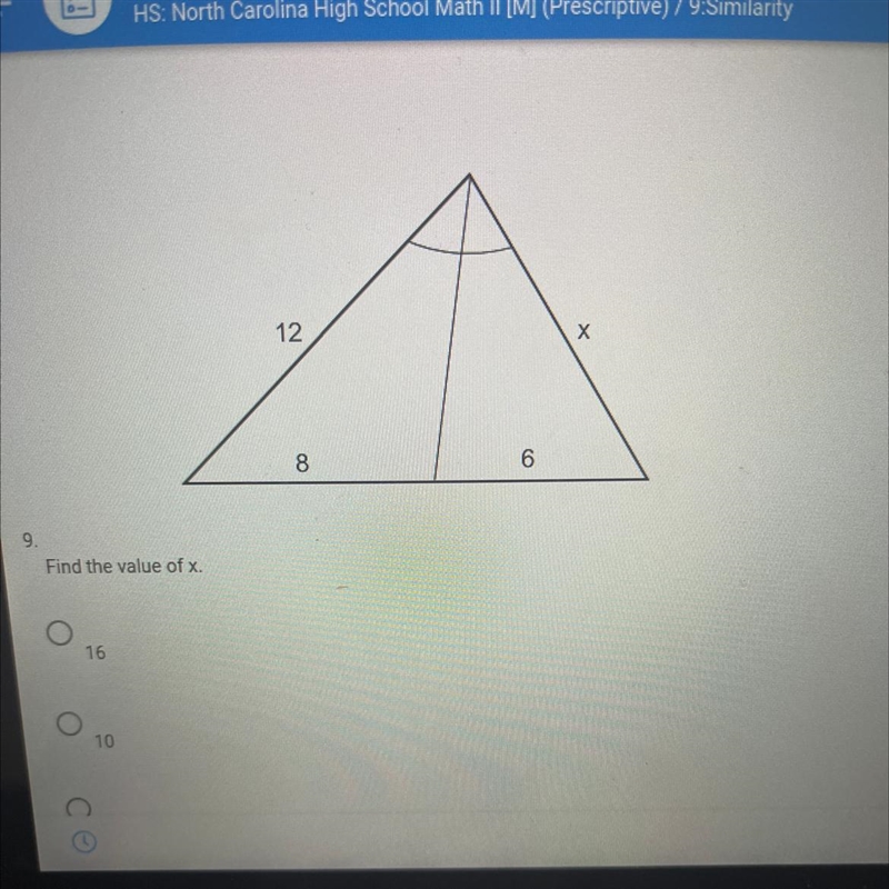 3. Find the value of x. 16 10 14 9-example-1