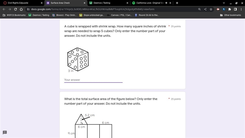 A cube is wrapped with shrink wrap. How many square inches of shrink wrap are needed-example-1