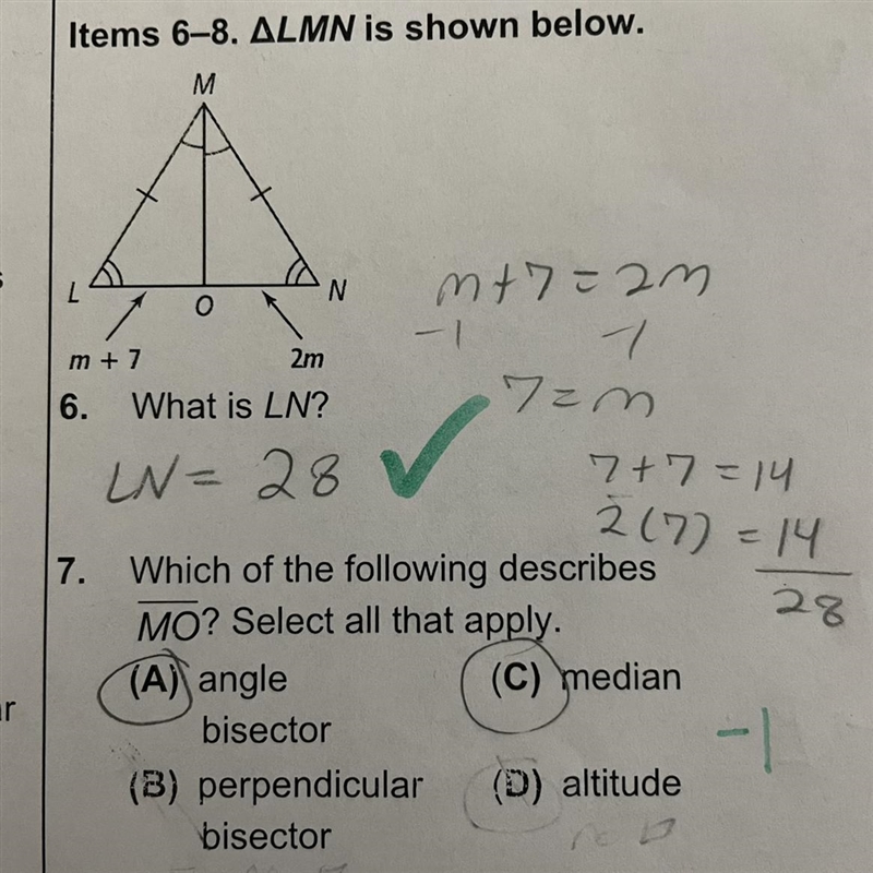 PLS HELP!! Which of the following describes MO? Select all that apply. a. angle bisector-example-1