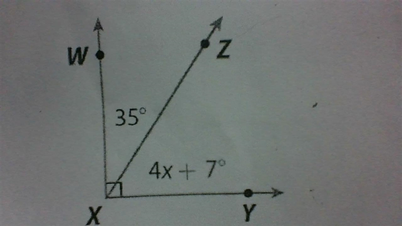 SOMEONE HELP I DON'T UNDERSTAND :( 4) Solve for x and find the measure of angle zxy-example-1