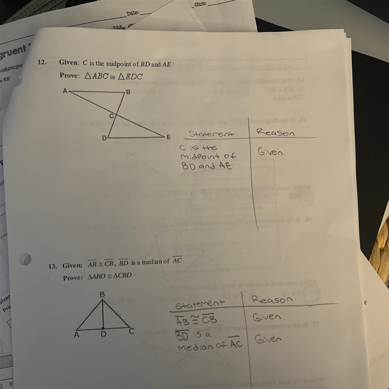 Can someone please help me solve these math problems they are about triangle proofs-example-1