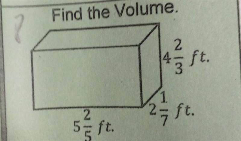 Find the volume 5 2/5ft 2 1/7ft 4 2/3ft​-example-1