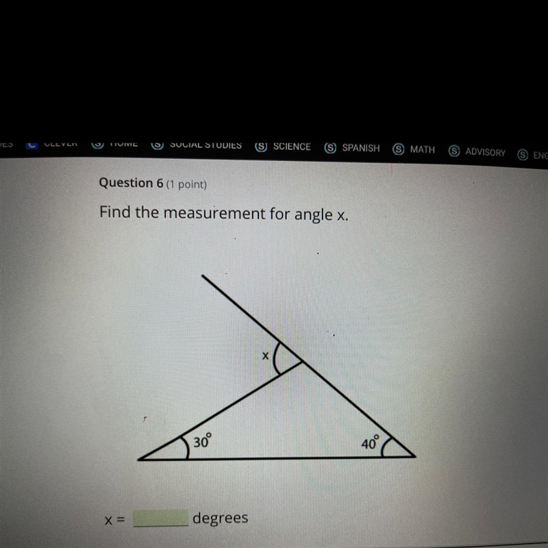 Find the measurement for angle x.-example-1