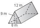 Find the Volume of the Triangular Prism Below. a. 416 m b. 432 m c. 624 m d. 864 m-example-1