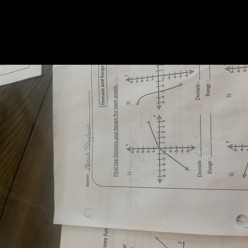 What is the domain and range for first graph-example-1