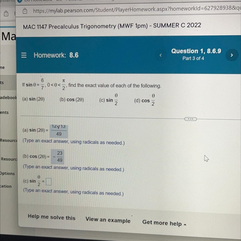 Please help me with parts C and D, I’m struggling with them-example-1