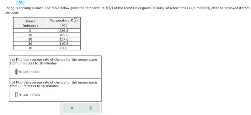 SOLVE THE Word problem involving average rate of change-example-1