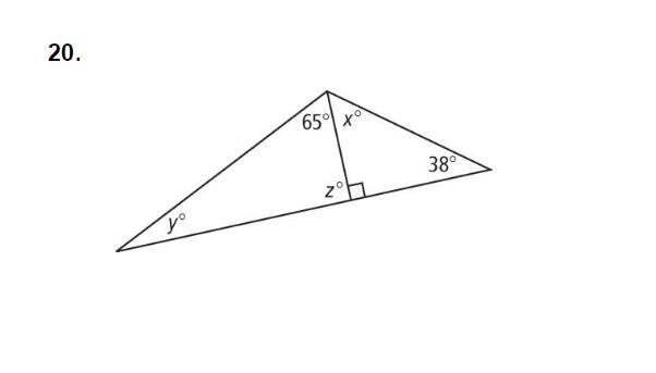 Can someone solve this? Find the values of the variables and the measures of the angles-example-1