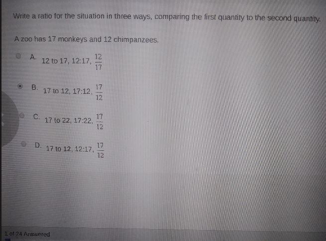 Write a ratio for the situation in three ways, comparing the first quantity to the-example-1