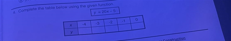 Complete the table below using the given function-example-1