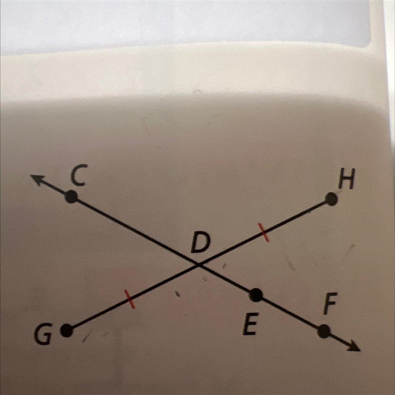 GH bisects CF. CF = 2y-2 and CD = 3y -11. find CD-example-1