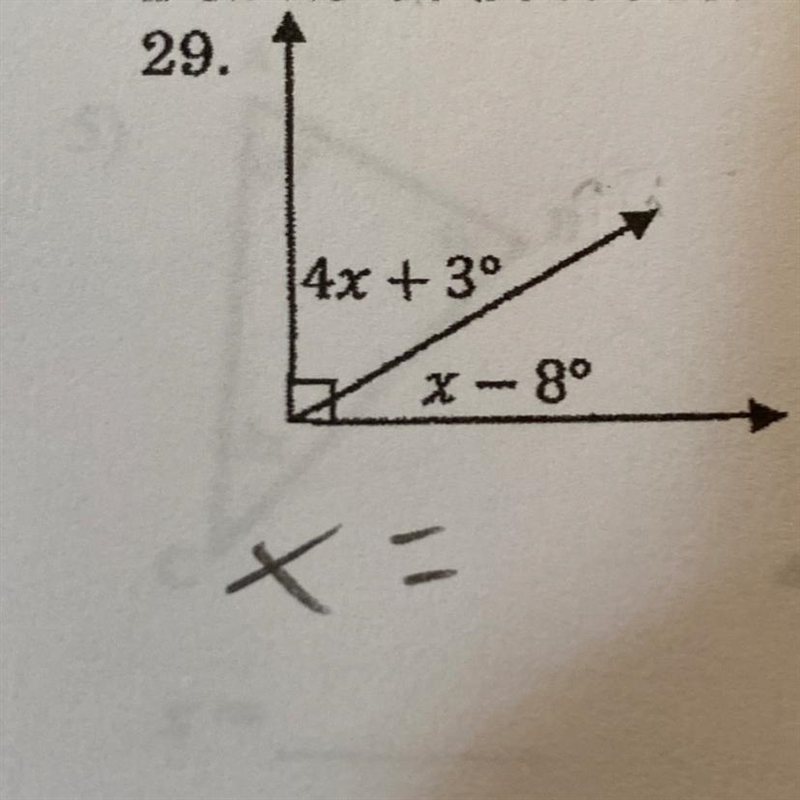 Solve for x 4x+3 X-8-example-1