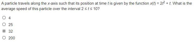 A particle travels along the x-axis such that its position at time t is given by the-example-1