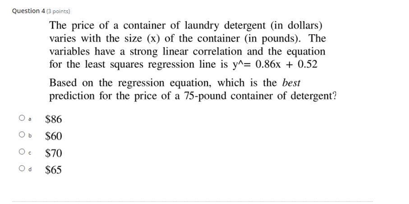 Based on the regression equation. which is the best prediction for the price of a-example-1