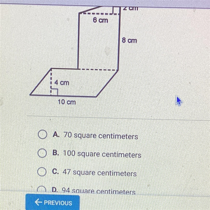 This composite figure is made up of three simpler shapes. What is the area of the-example-1