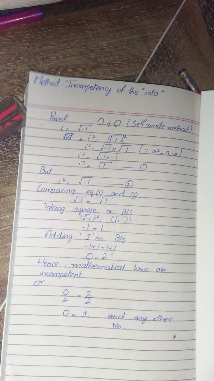 My friend recently proved 0=1 and i know something is wrong but i dont know what-example-1