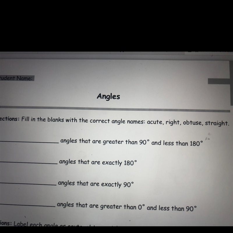 Directions: Fill in the blank with the correct angle names: acute, right, obtuse, straight-example-1