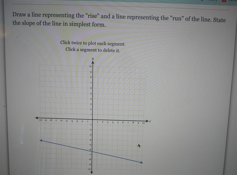 Draw a line representing the "rise" and a line representing the "run-example-1