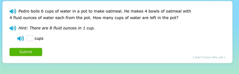 There are 8 fluid ounces in 1 cup...-example-1