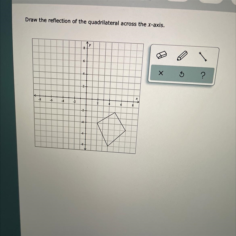 Can I please get help with this. I am confused as to where I should reflect the quadrilateral-example-1