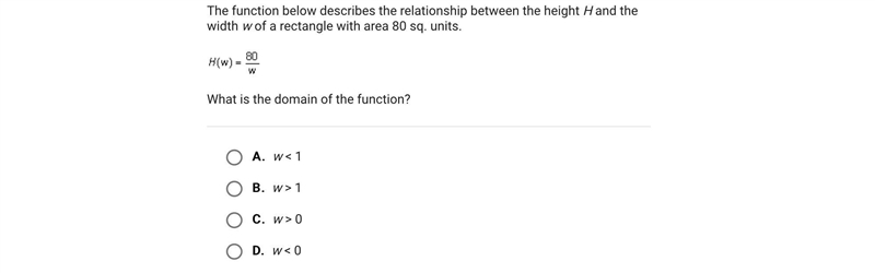 The function below describes the relationship between the height H and the width w-example-1