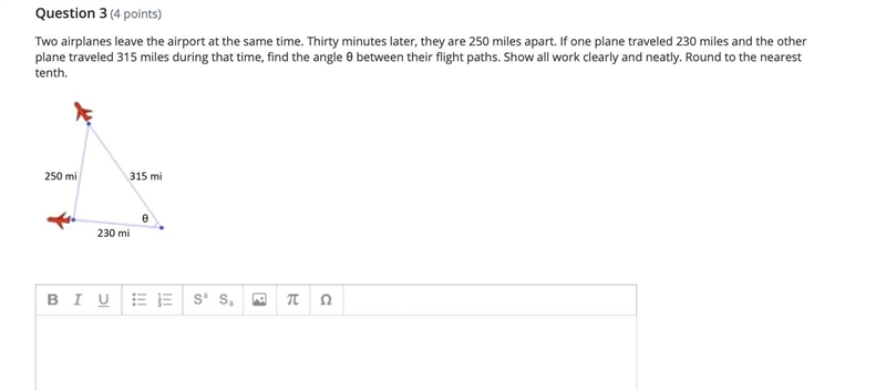 Two airplanes leave the airport at the same time. Thirty minutes later, they are 250 miles-example-1