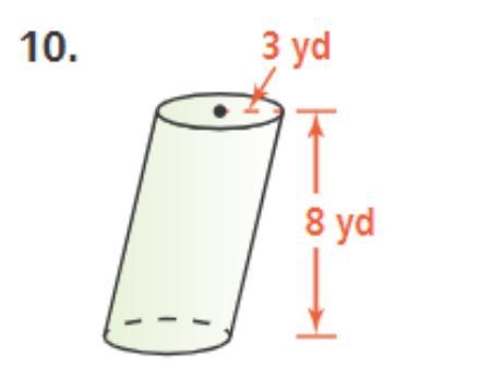 Please answer ASAP!! how do you find the volume of this slanted cylinder?-example-1