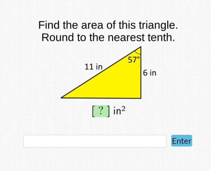 Find the area of this triangle, round to the nearest tenth-example-1