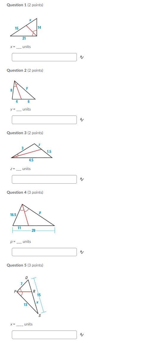 ASAP 50 POINTS! Please help with this, it's about angle bisectors.-example-1