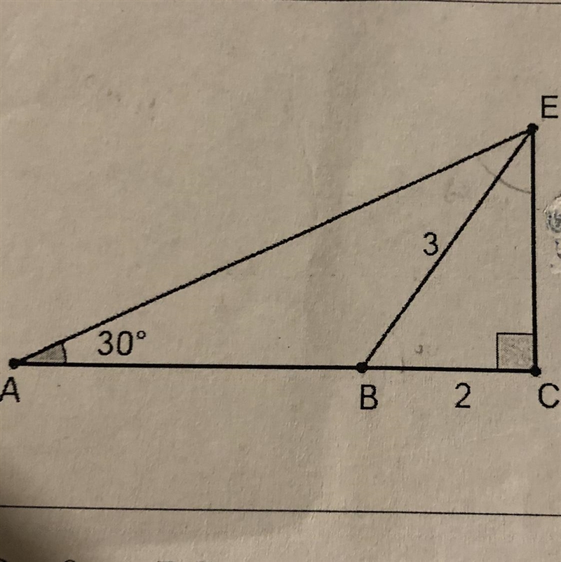 ECA is a semi equilateral triangle at C, where EÂC= 30° B is point on [AC] such that-example-1